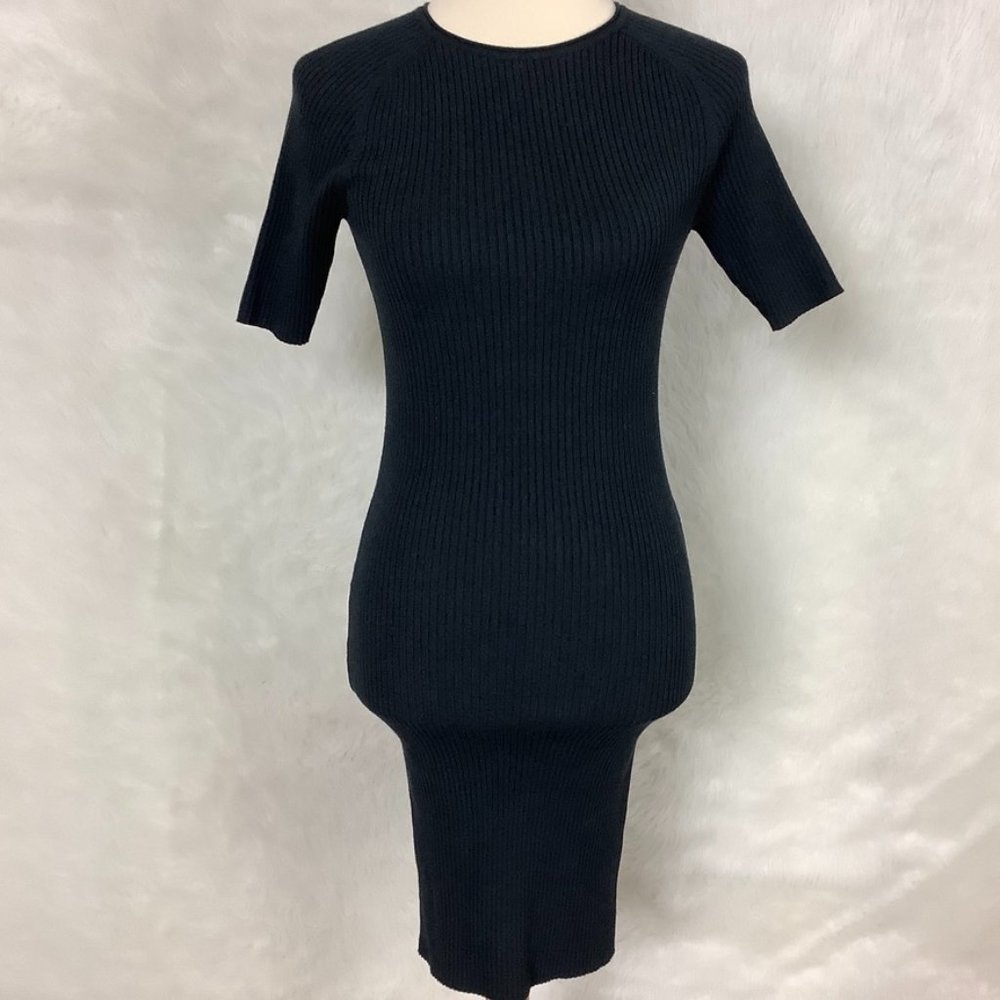Everlane The Sport Rib Tee Bodycon Dress in Black S